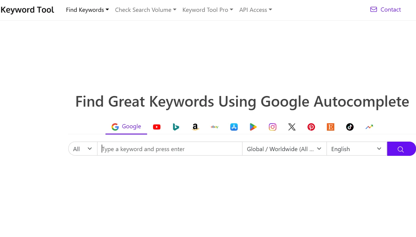 Keyword tool