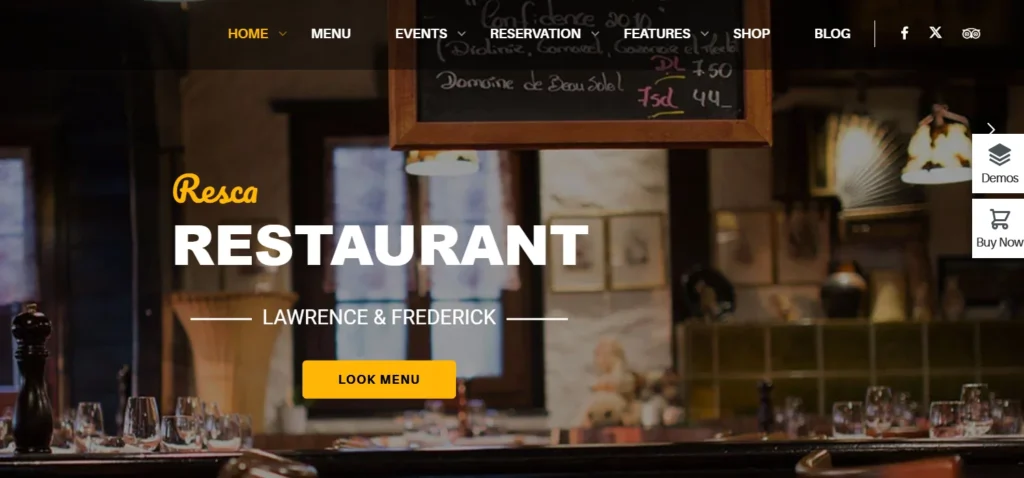 Resca - Restaurant-centric WordPress theme