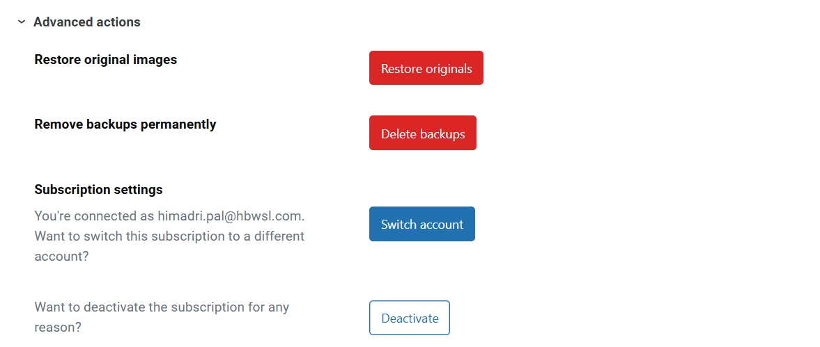 Advanced options