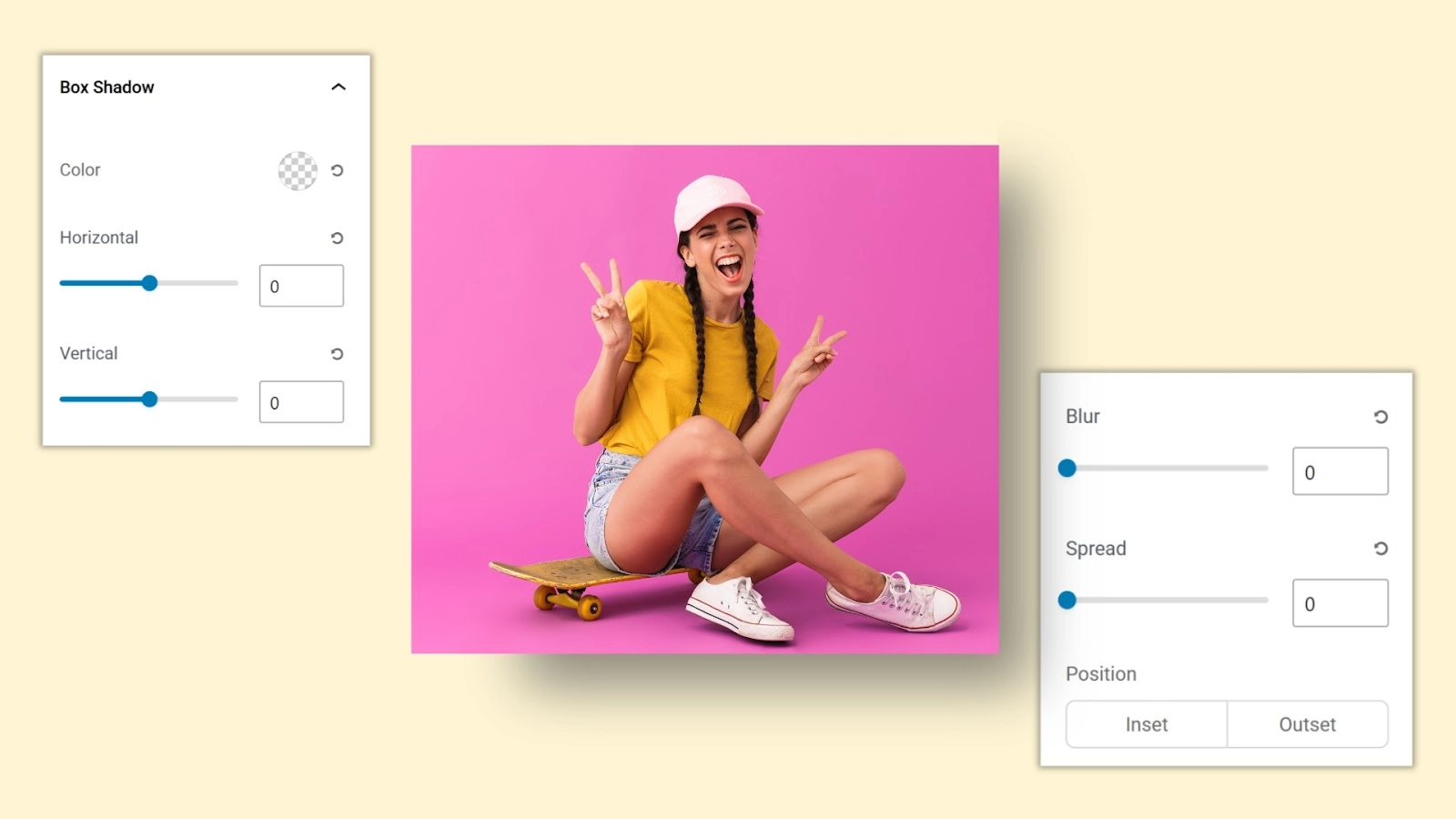 Box shadow settings