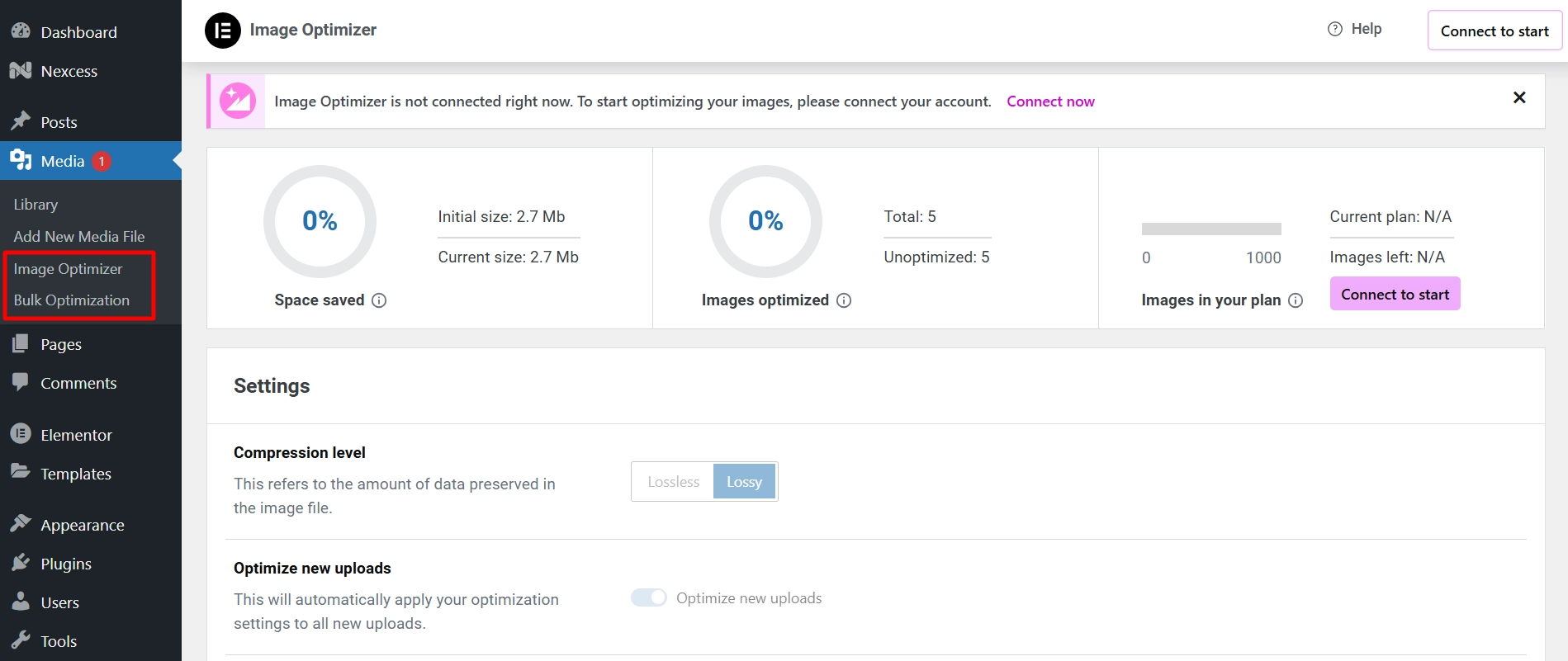 Click on Image Optimizer or Bulk Optimization