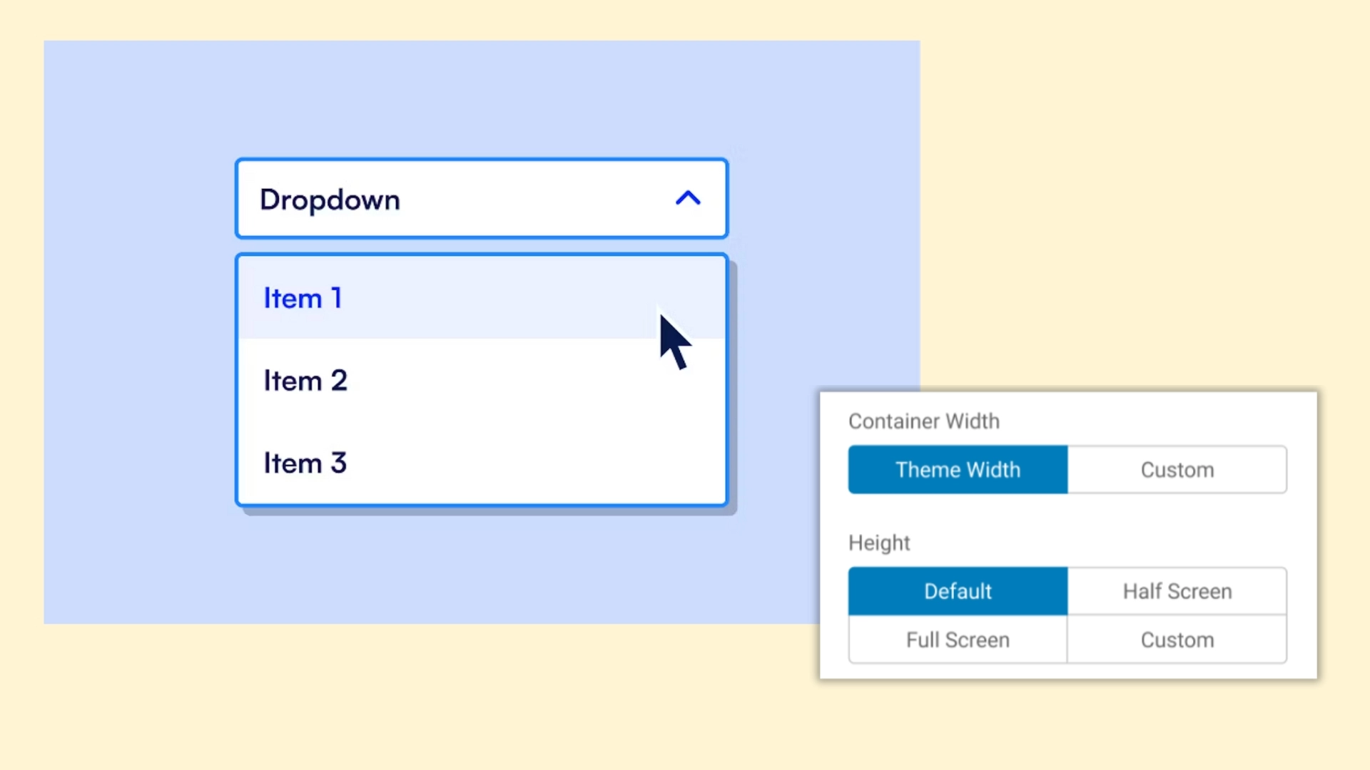 Dropdown settings