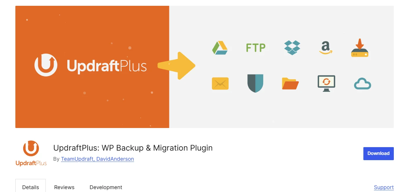 Updraftplus plugin