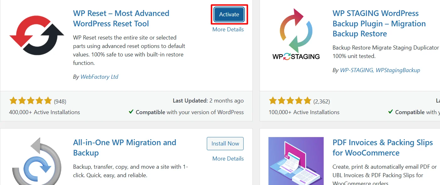 Activating plugin