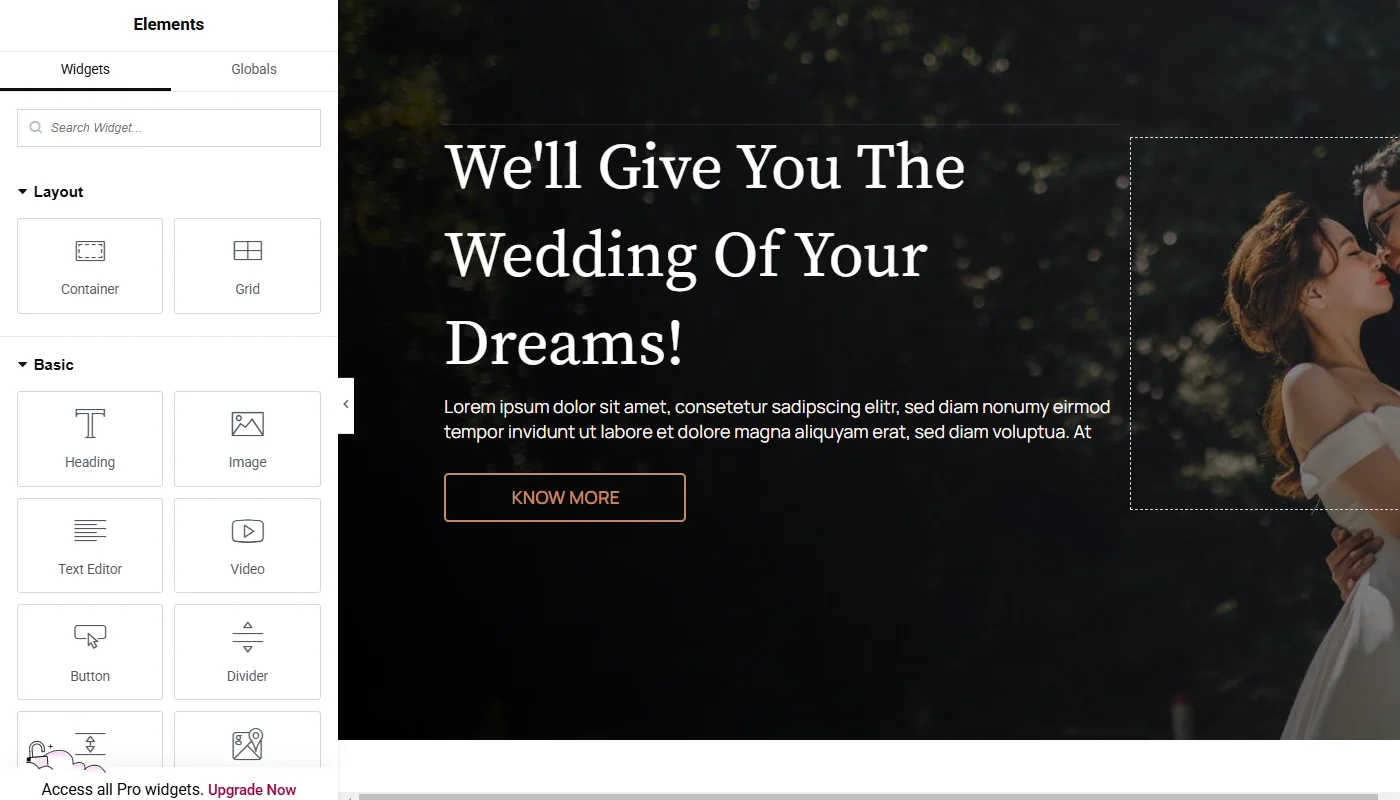 Adding widgets and customizer options