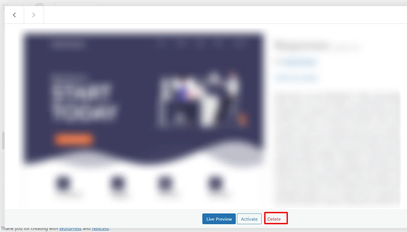 Deleting custom theme