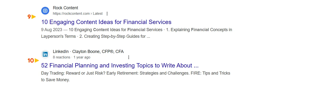 Finance content SEO titles
