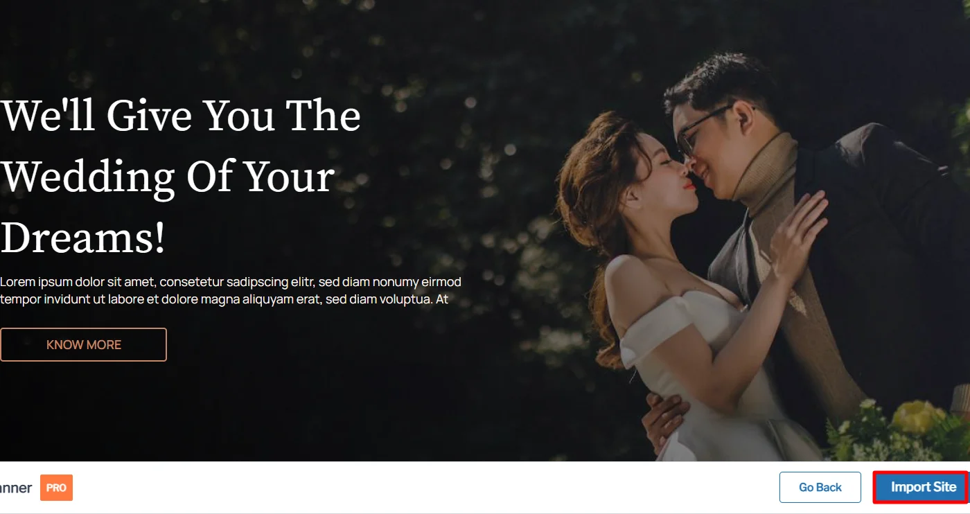 Clicking import site