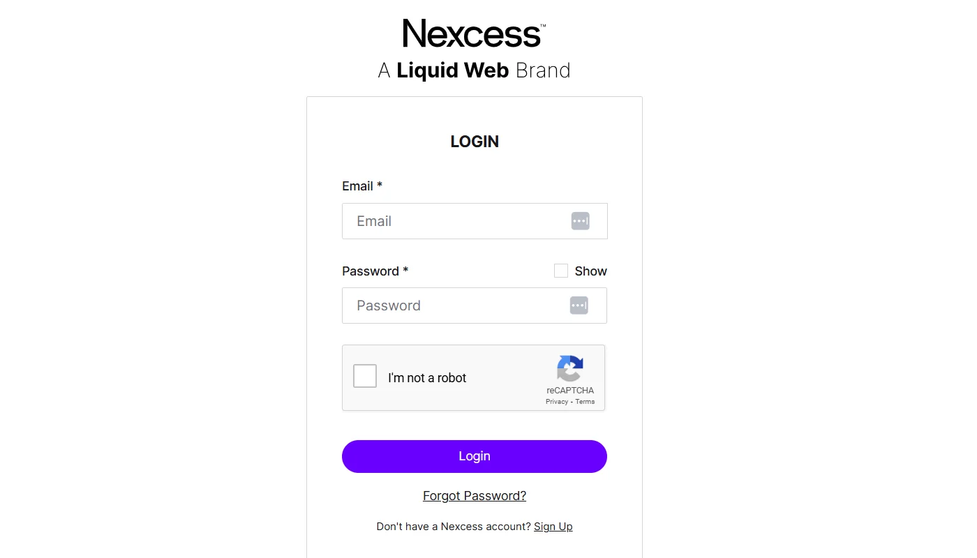 Logging into hosting account
