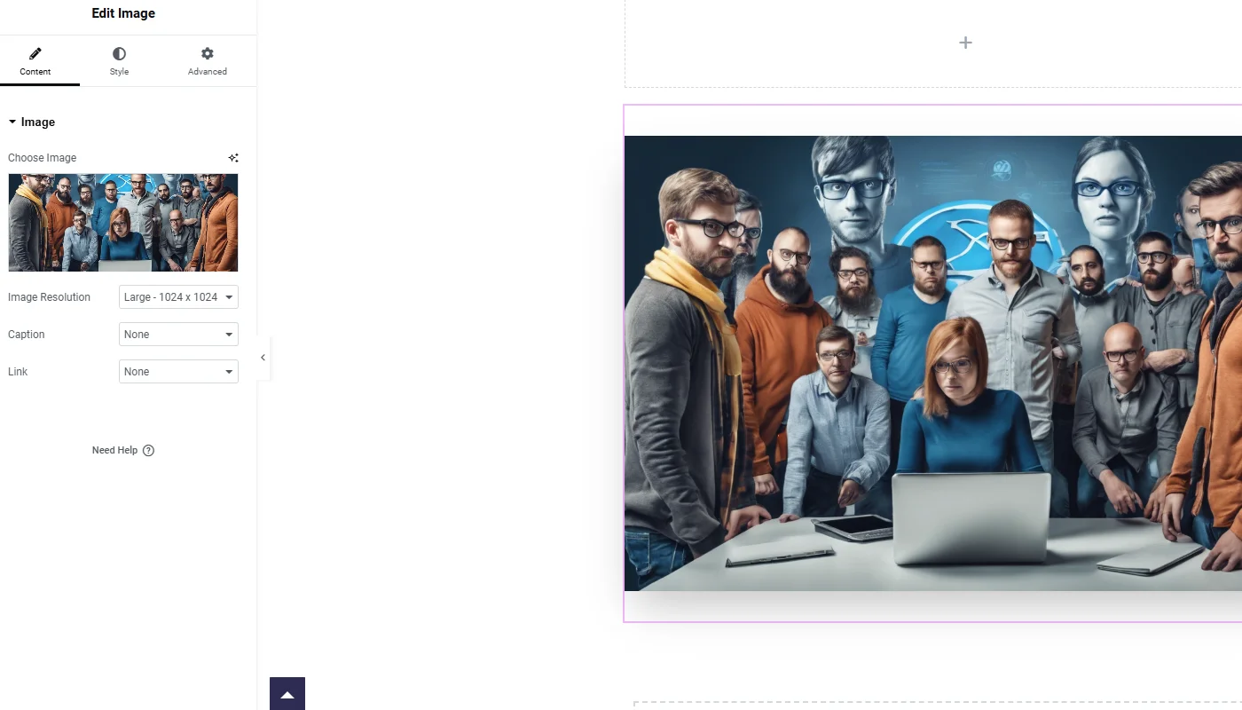 Clicking AI button over uploaded image
