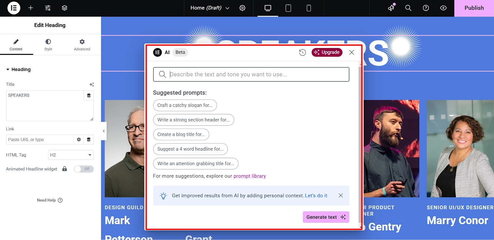 Enter the prompt and Click on Generate Text