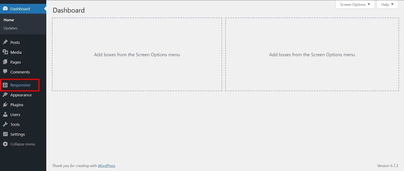 Click on Responsive from the left hand panel