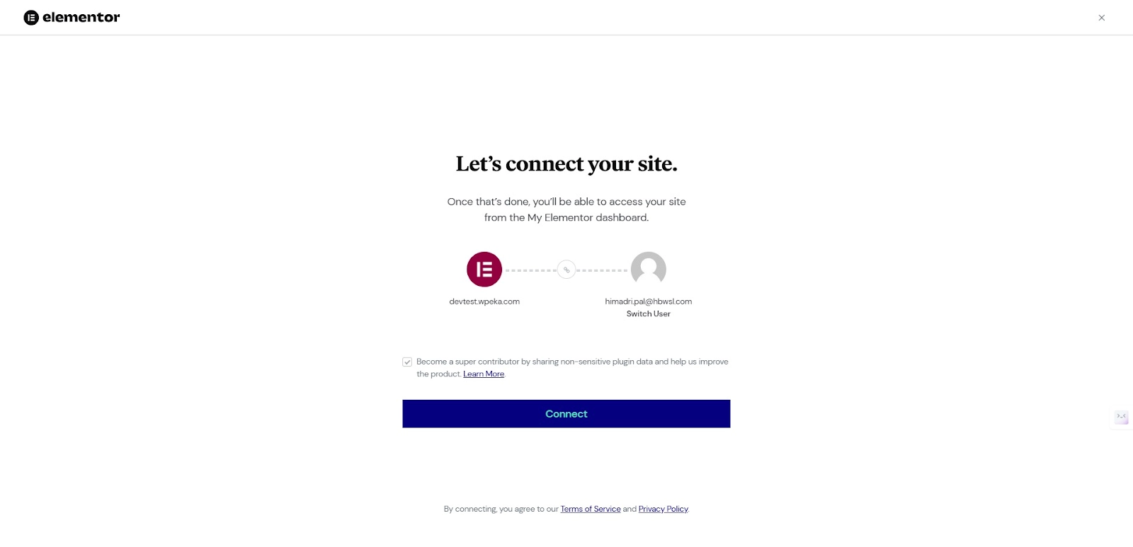 Connect you site to Elementor AI