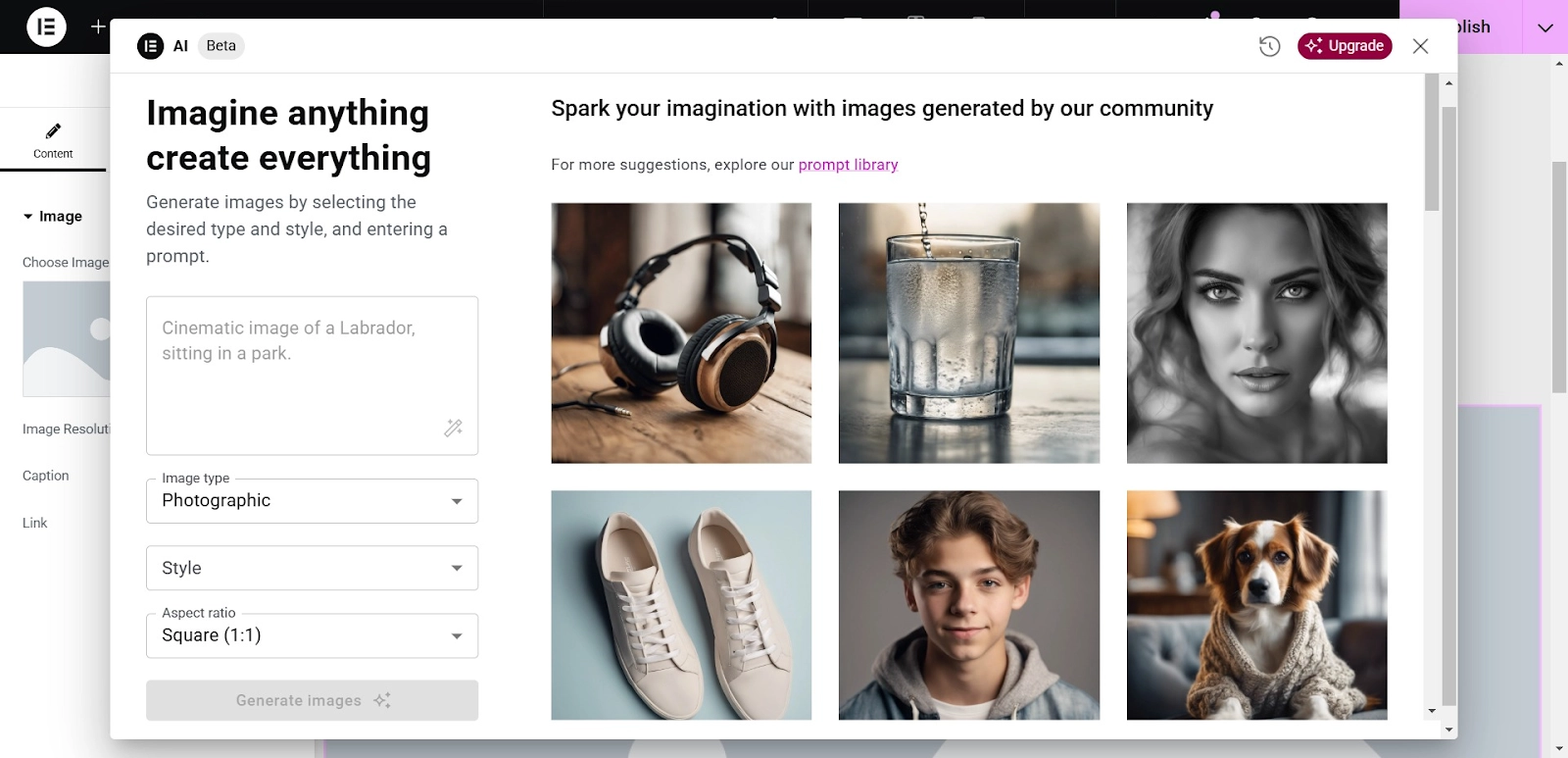 Elementor Ai image generator
