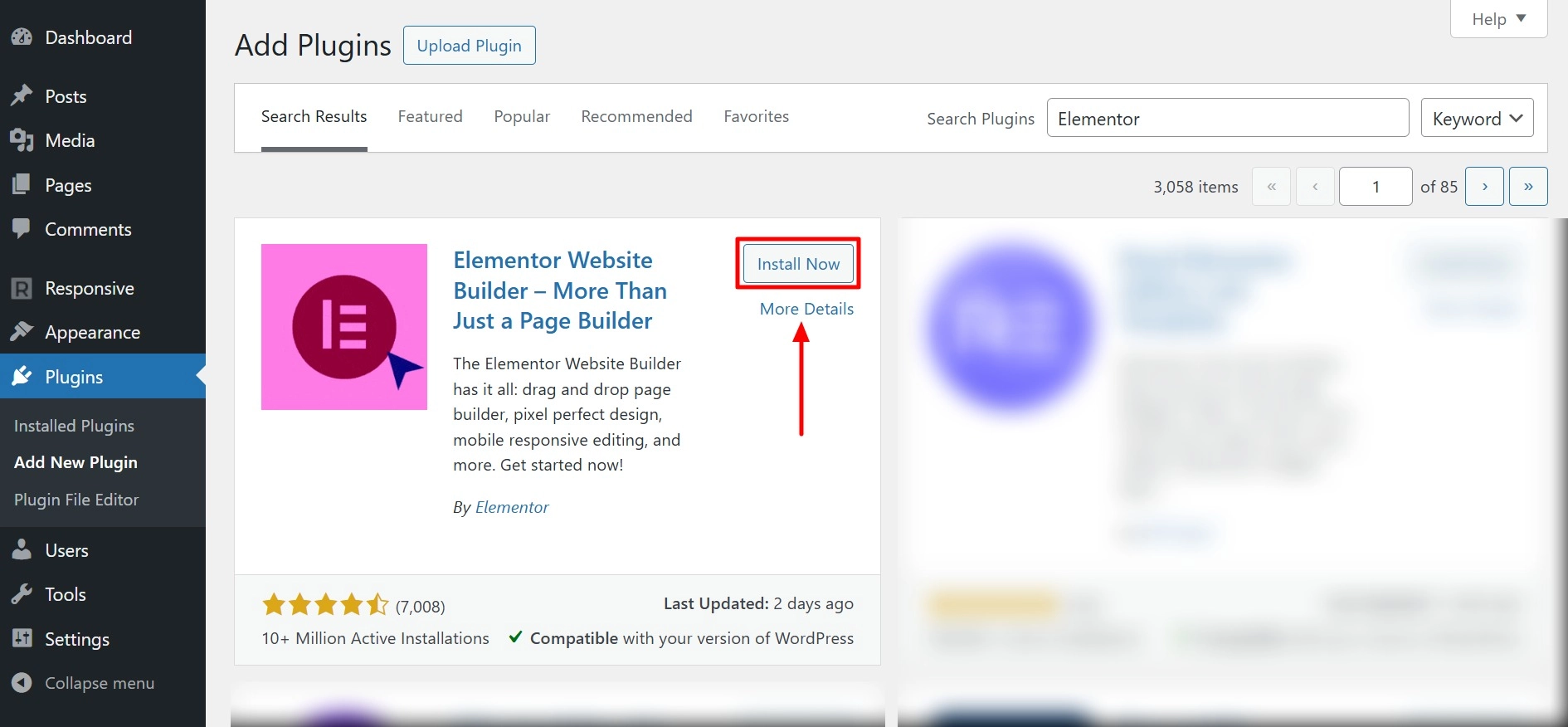 Install and activate Elementor