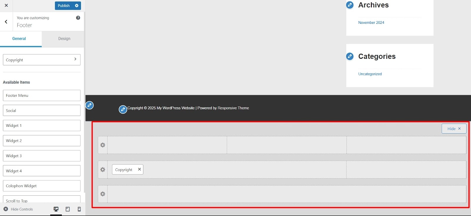 Visual Footer