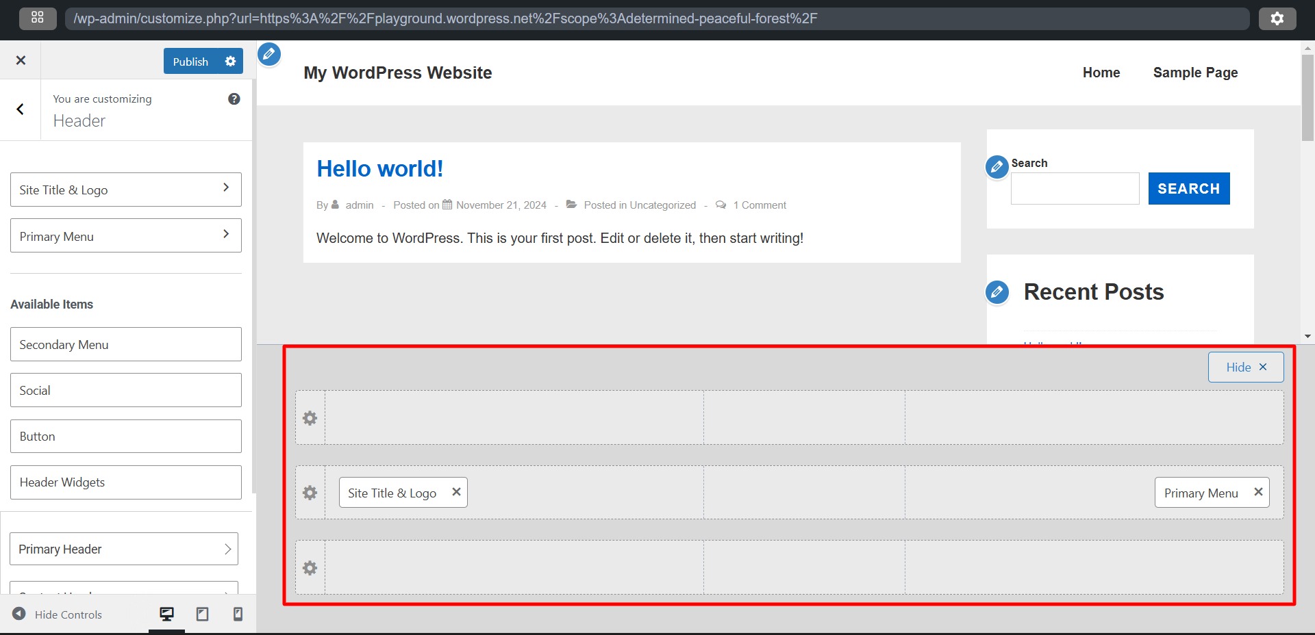 Header builder