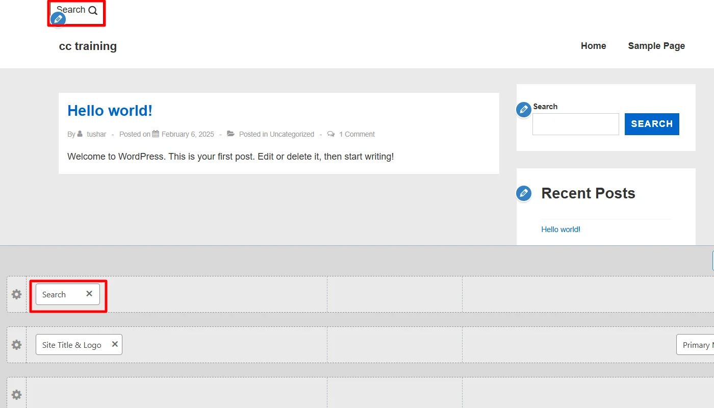 Aligning search bar