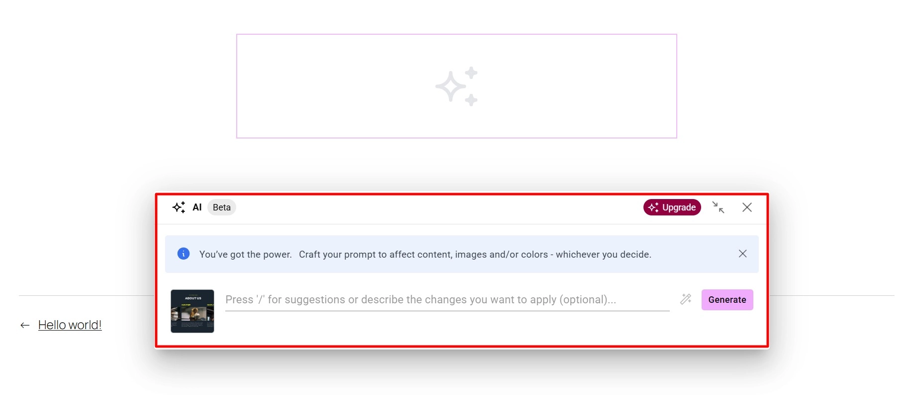 Enter the prompt and click on generate