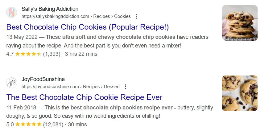Structured data example