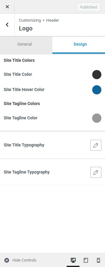 Logo design settings