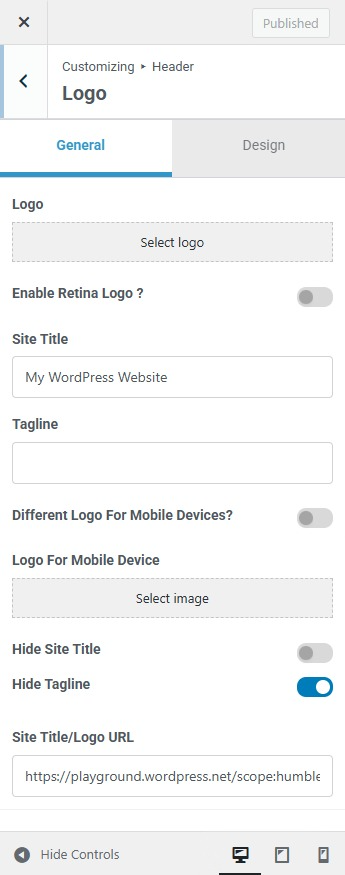 Logo settings