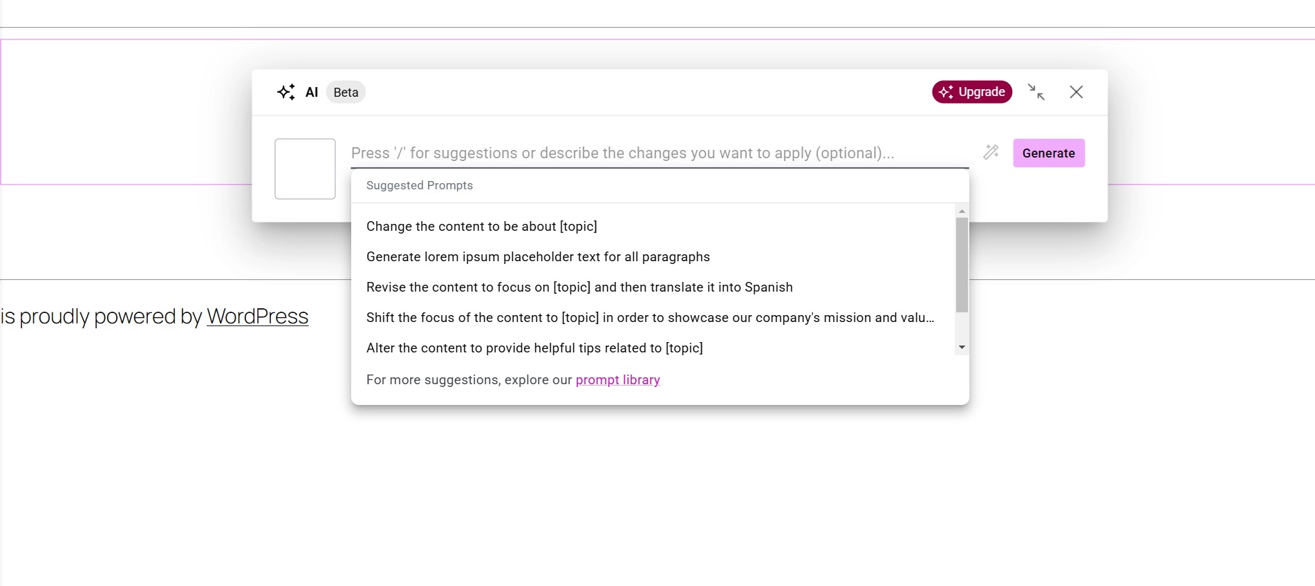 Select the prompt