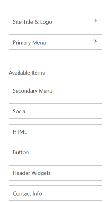Header elements