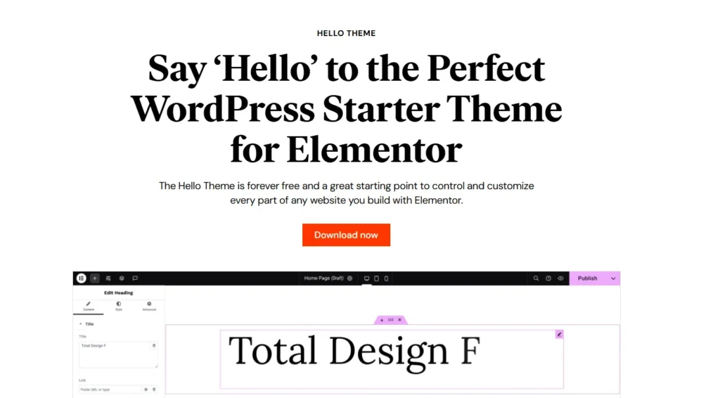 Hello elementor theme