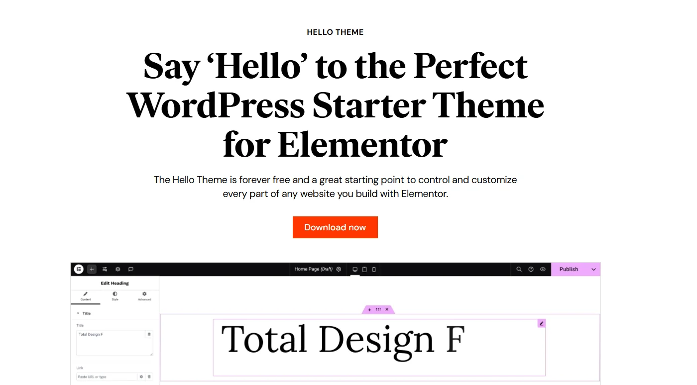 Hello elementor theme