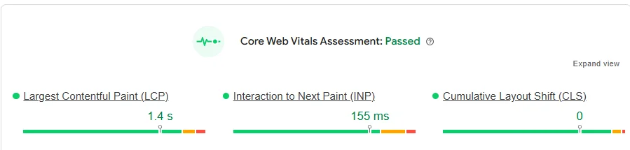 Core web vitals tst