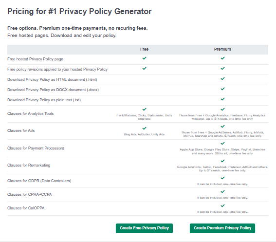 privacy policy generator