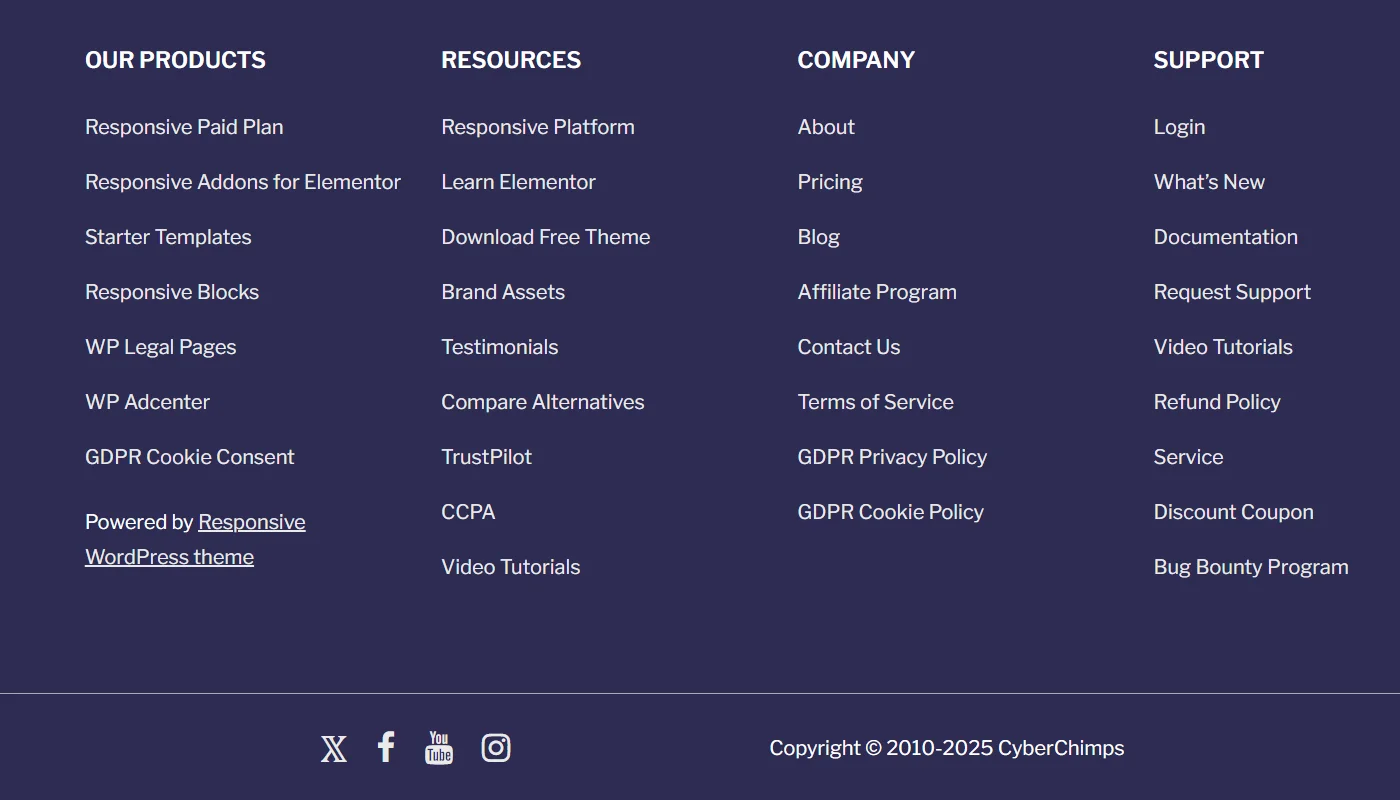 Sample footer