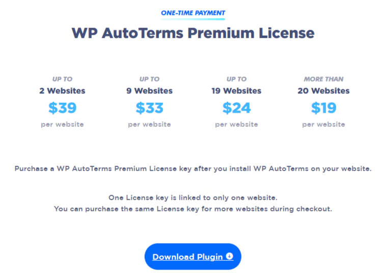 WP AutoTerms Pricing