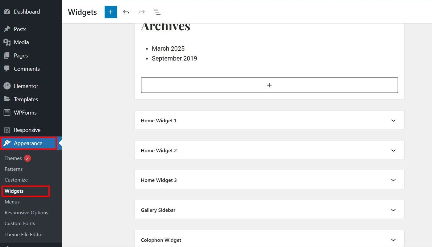 Clicking widgets