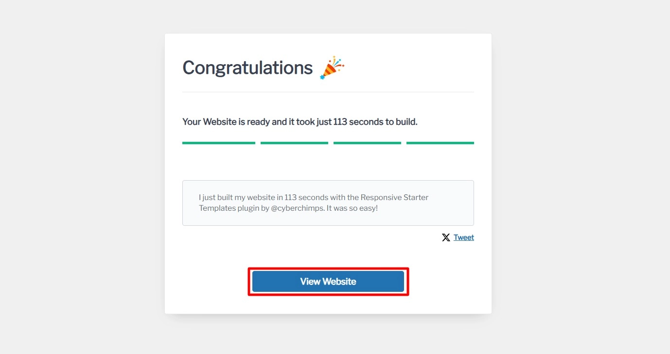 Click on View website