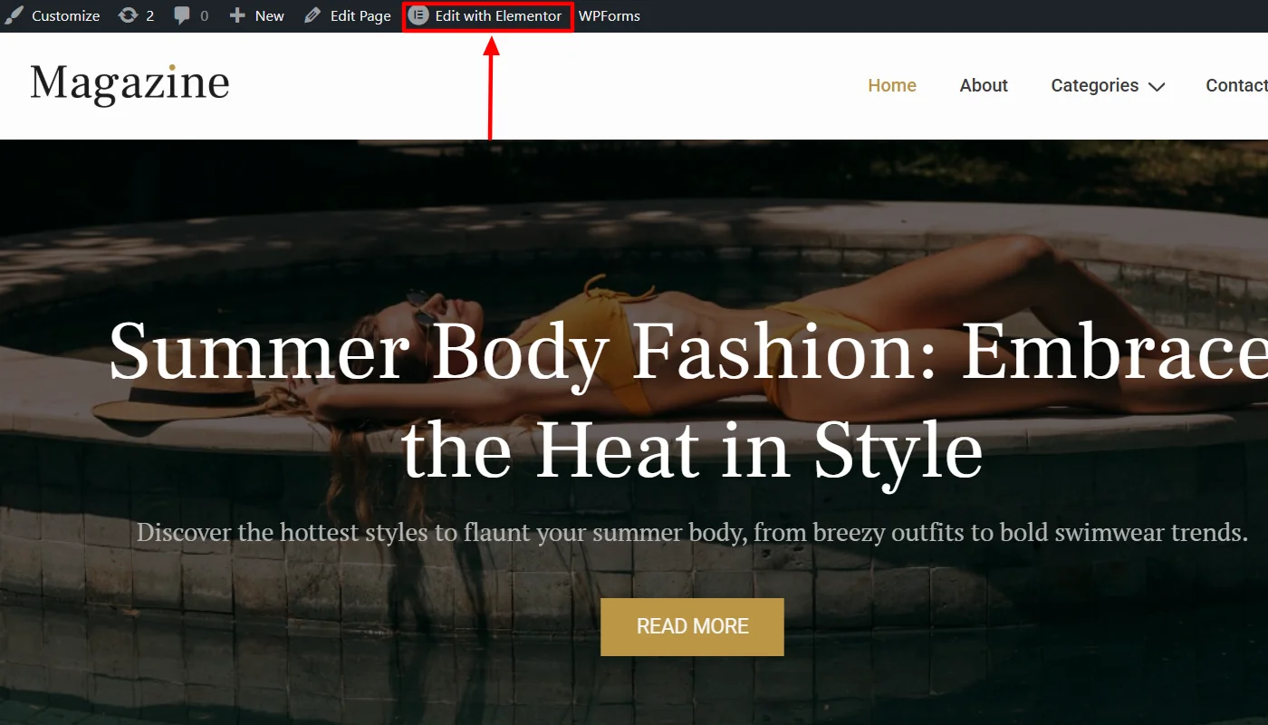 Edit the Magazine website with Elementor