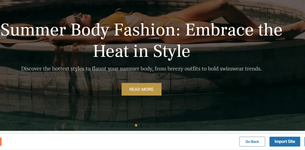 Clicking import site