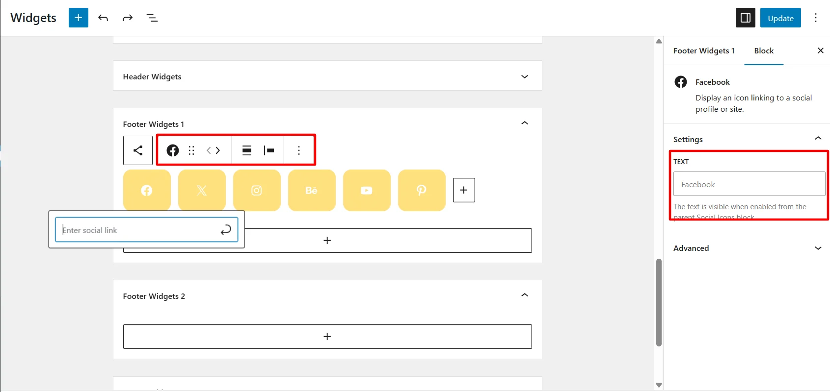 Customizing and styling social icons widget