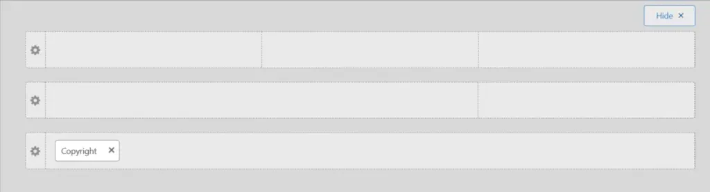Footer builder rows