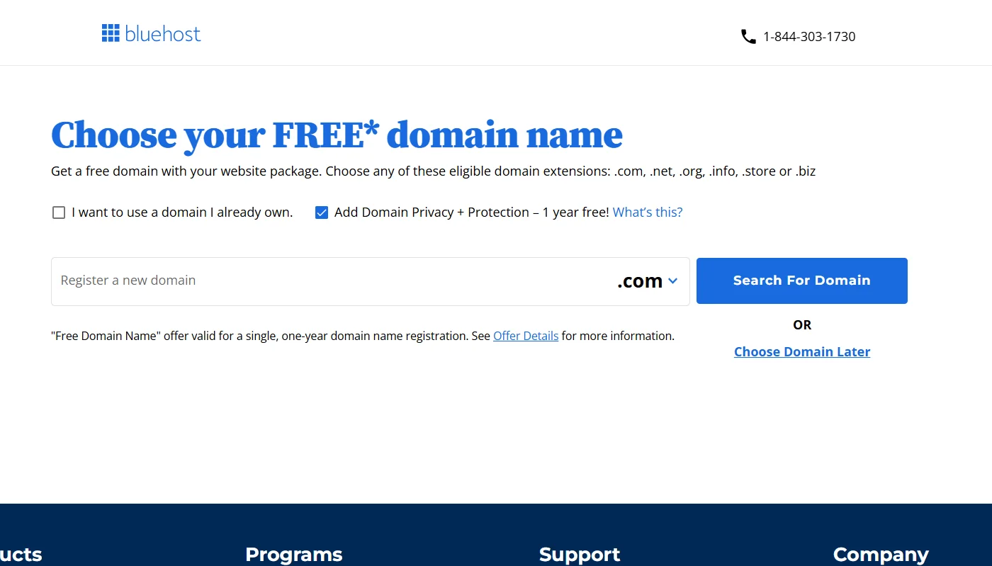 Selecting domain name
