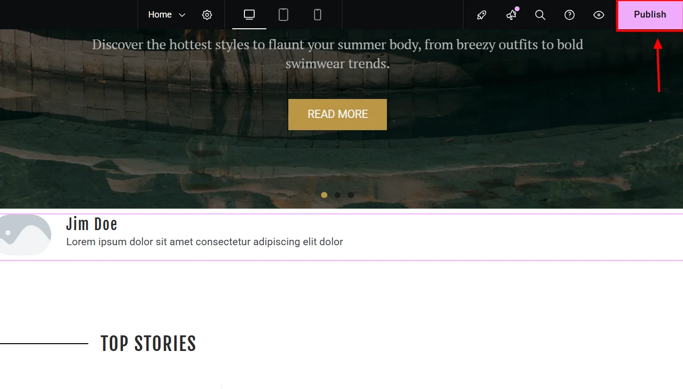 publishing page
