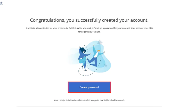 Create a password after buying