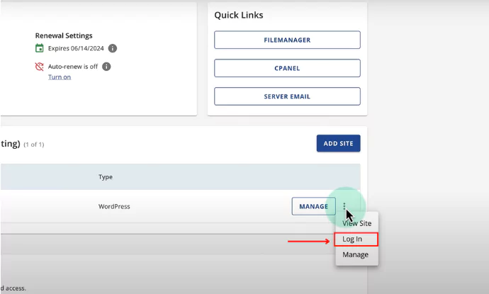 login in wordpress
