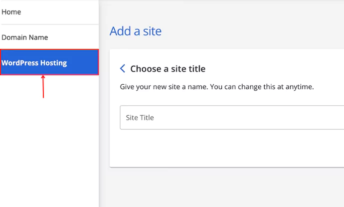 WordPress installation from hosting