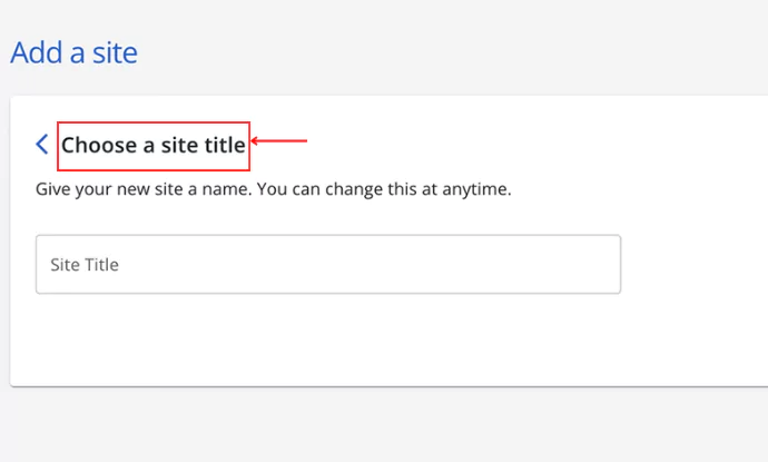choose site title