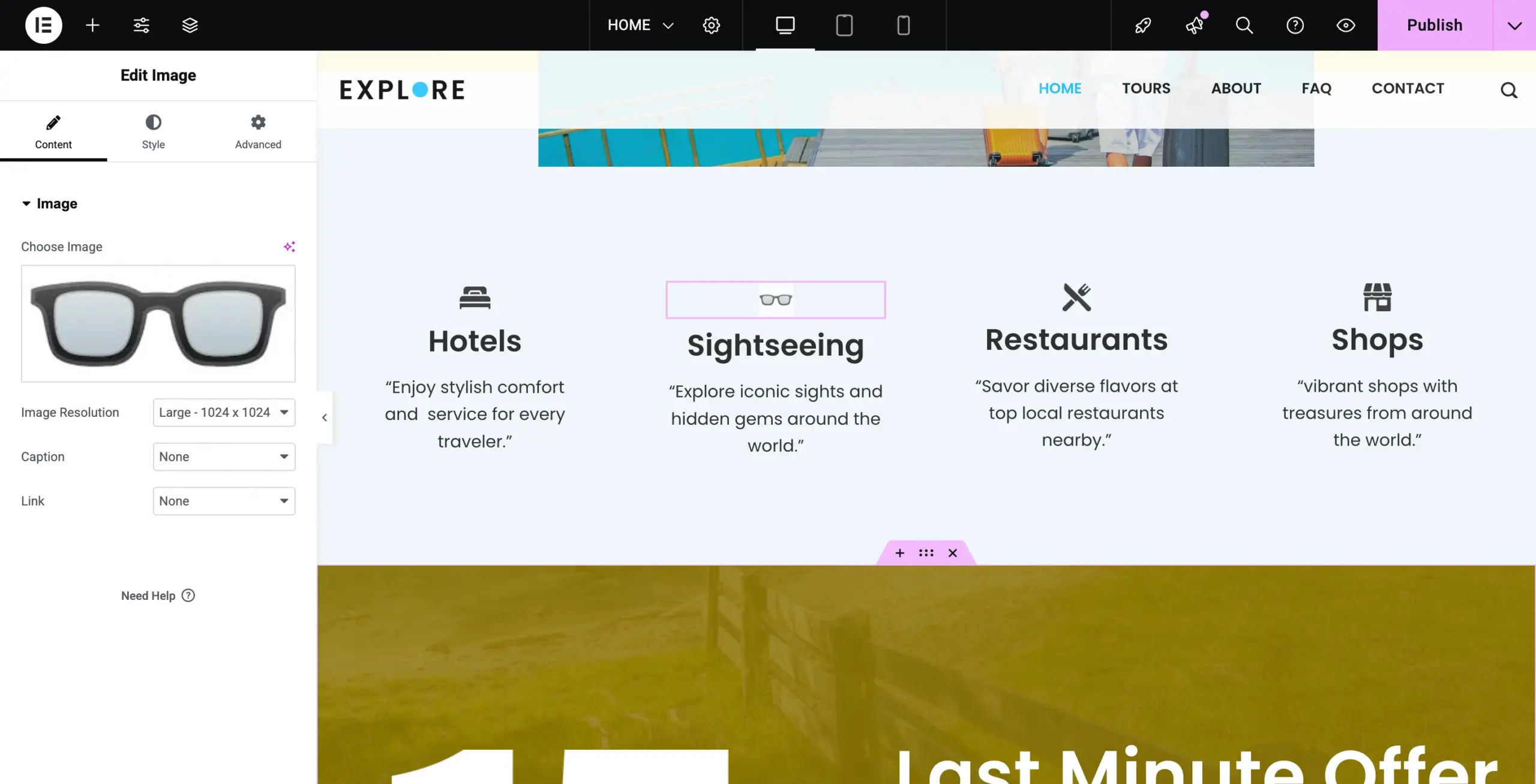 Changing the image on the website