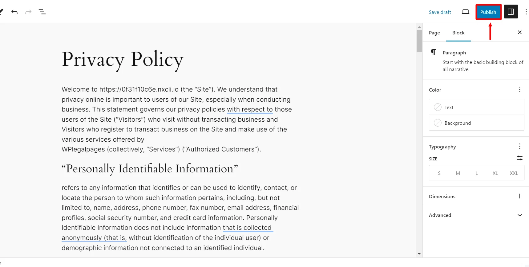 Click on publish