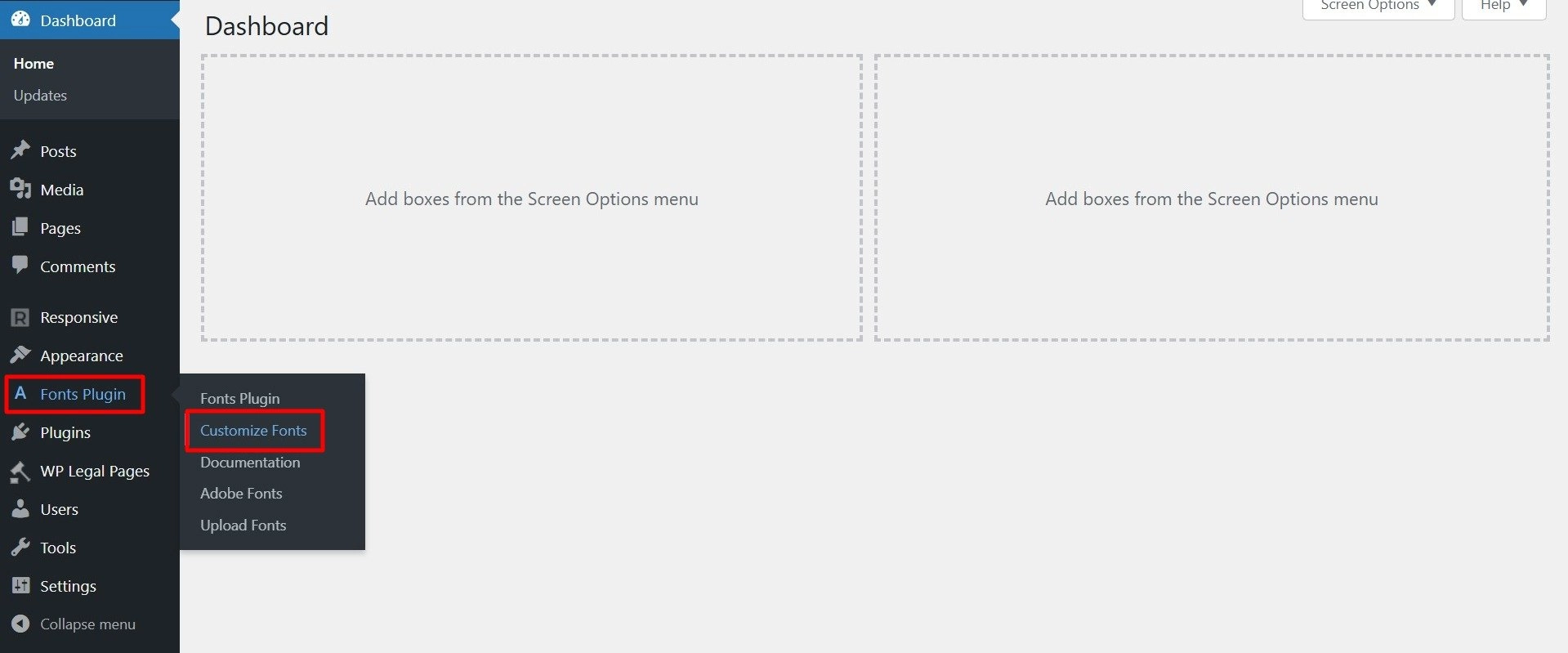 Go to fonts plugin > Customize font