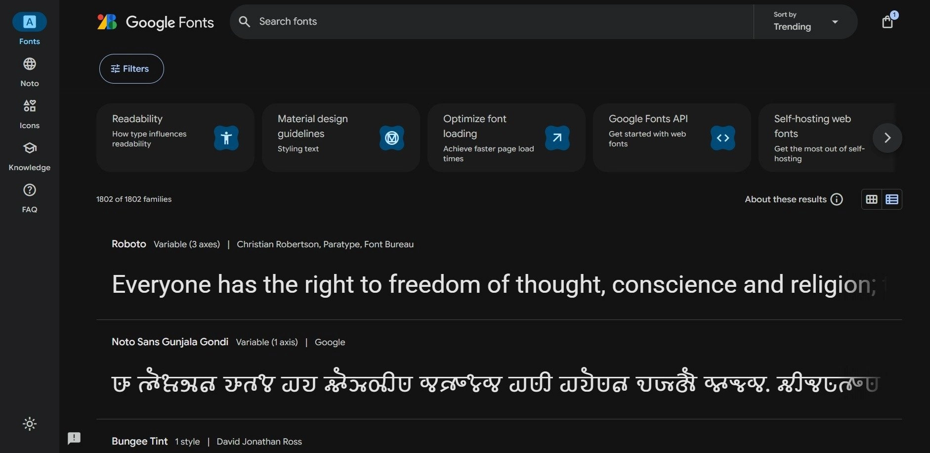 Go to Google fonts